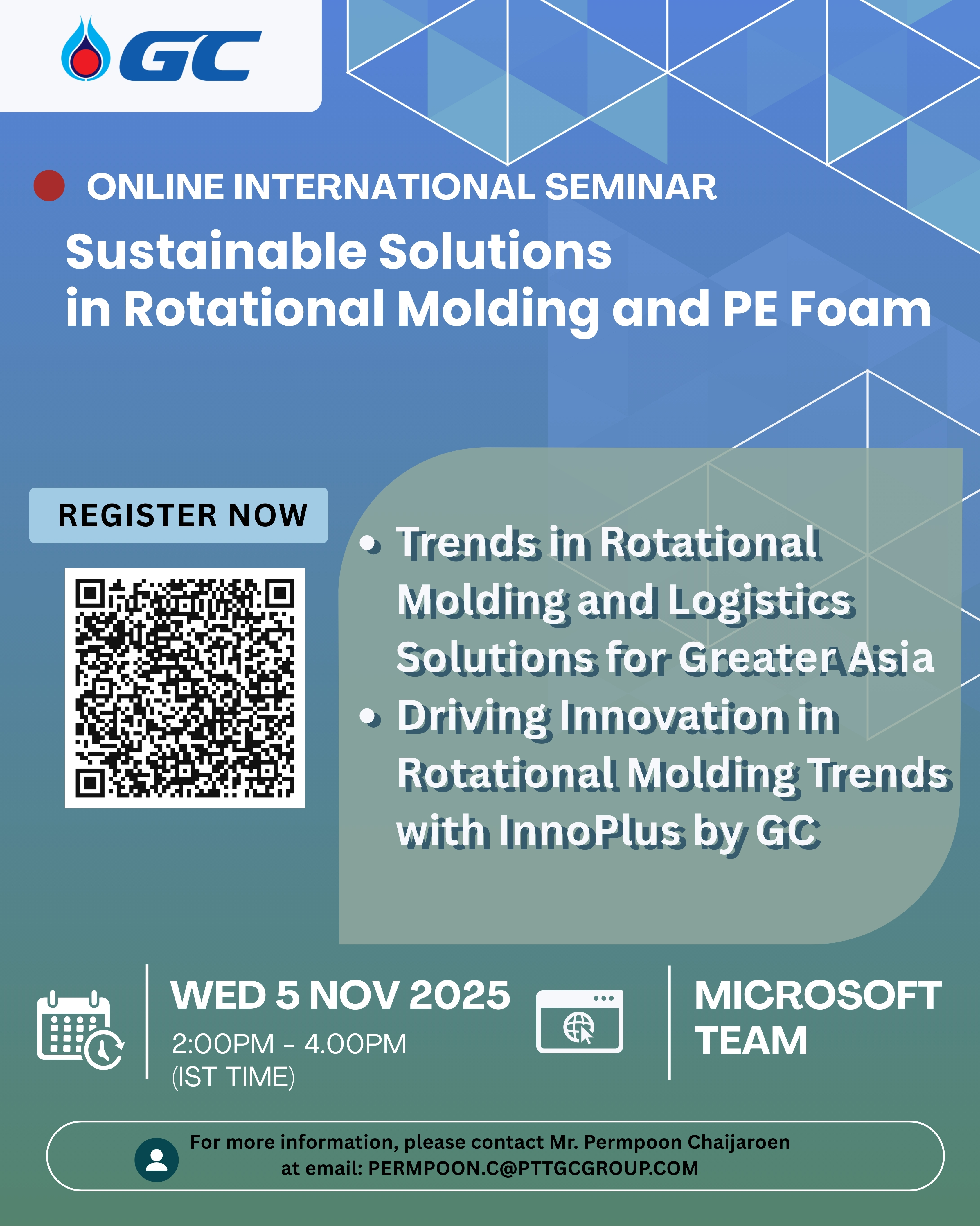 GC จัดสัมมนาออนไลน์นานาชาติ “Sustainable Solutions in Rotational Molding and PE Foam”